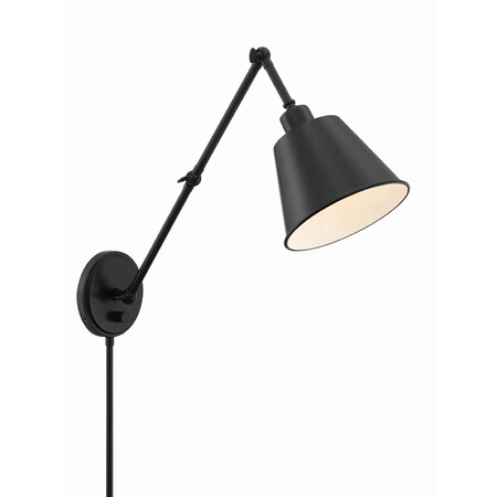 Crystorama Mitchell 1 Light Matte Black Wall Mount MIT-A8021-MK